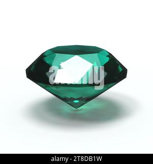 emerald, jewel, green gemstone, on white background Stock Photo