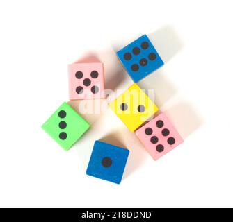 Erasers in the form of dice, isolated on white Stock Photo