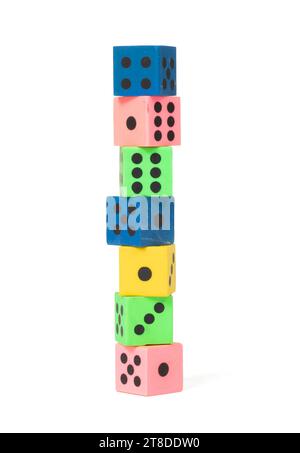 Erasers in the form of dice, isolated on white Stock Photo