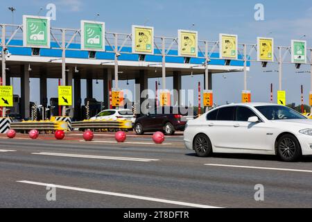 toll road checkpoint at sunny day Stock Photo