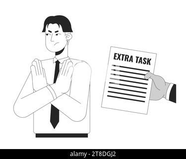 Rejecting extra task 2D linear illustration concept Stock Vector