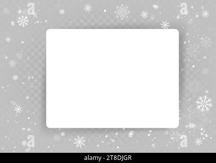 Winter Christmas photo frame snowy template Stock Vector