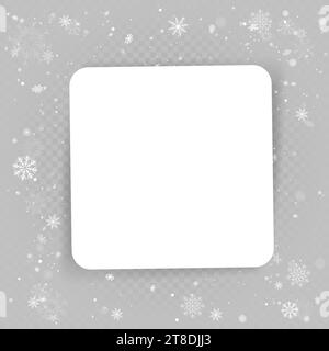 Winter Christmas photo frame snowy template Stock Vector