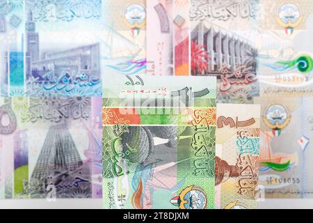 Kuwaiti money - dinara business background Stock Photo