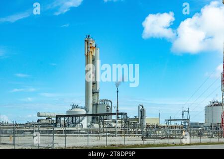 oil refinery in Texas near Galveston, USA Stock Photo