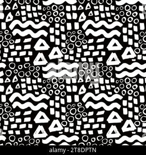 Grunge Dry Brush Seamless Pattern Stock Vector