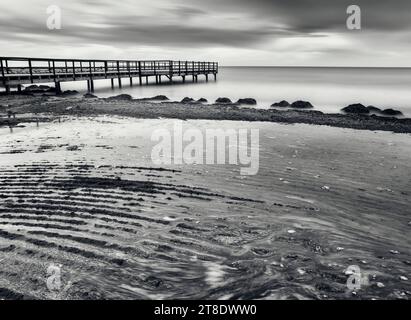 Puddle on the beach of the Santa Pola salt flats Stock Photo