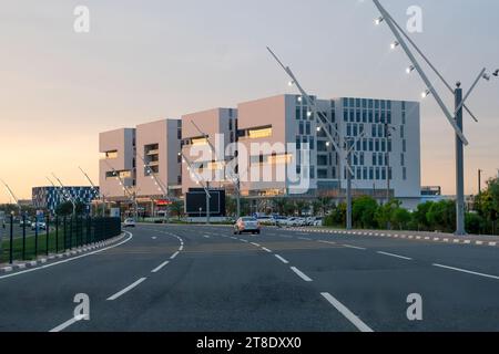 Doha, Qatar - December 13, 2019: Fifa Football World Cup Building 2022. Iconic Land Mark Located in Aspire Zone Stock Photo