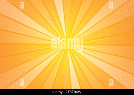 Comics rays background with halftones. Vector summer backdrop illustrations stock illustration Stock Vector