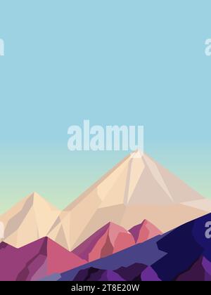 Multicolored mountain natural landscape design graphic vector image. Stock Vector
