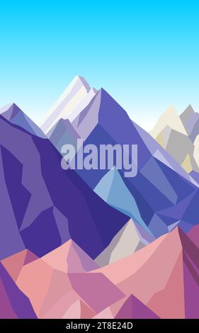 Multicolored mountain natural landscape design graphic vector image. Stock Vector