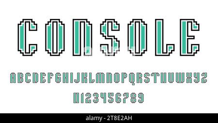 Set of alphabets font letters and numbers modern abstract design vector illustration Stock Vector