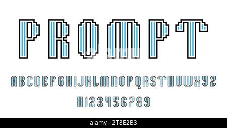 Set of alphabets font letters and numbers modern abstract design vector illustration Stock Vector