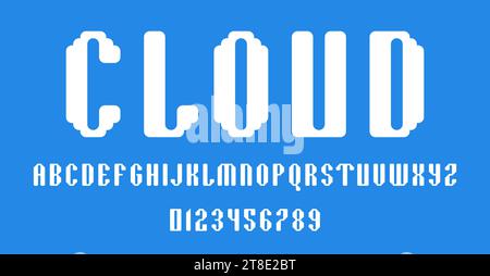 Set of alphabets font letters and numbers modern abstract design vector illustration Stock Vector