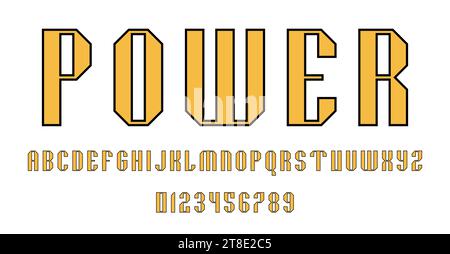 Set of alphabets font letters and numbers modern abstract design vector illustration Stock Vector