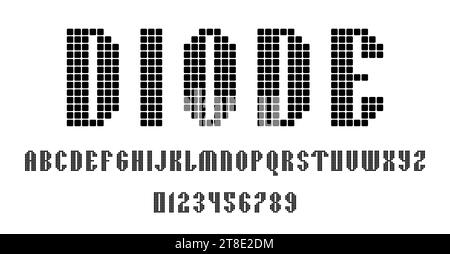 Set of alphabets font letters and numbers modern abstract design vector illustration Stock Vector