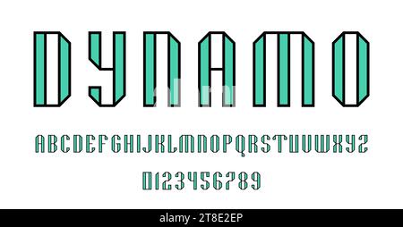 Set of alphabets font letters and numbers modern abstract design vector illustration Stock Vector