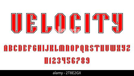 Set of alphabets font letters and numbers modern abstract design vector illustration Stock Vector