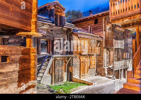 Zermatt, Switzerland at the historic streets. Stock Photo