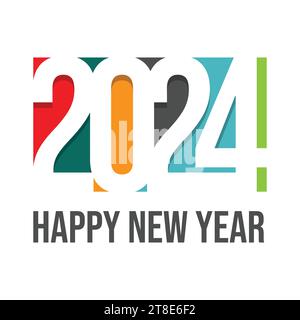 Happy new year 2024 greeting vector. Happy new year 2022 background vector image Stock Vector