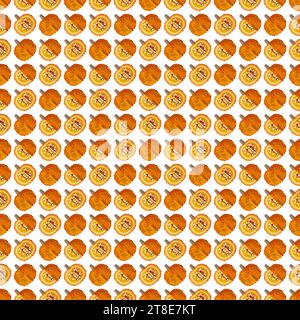 Seamless pattern with Knucklehead Pumpkins. Winter squash. Cucurbita pepo. Fruit and vegetables. Flat style. Isolated vector illustration. Stock Vector