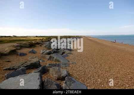 The view looking East from Sandown Castle, Deal, Kent Stock Photo