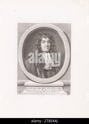 C. le Febure Pinx. Gaillard Sculp. FRANCOIS MICHEL LE TELLIER. Marquis de Louvois Minister and Secretary of State, Born January 18, 1641. Died July 16, 1691 Stock Photo