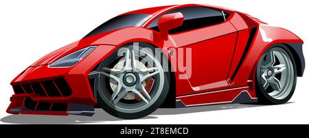 Cartoon sport car isolated on white background. Available EPS-10 format separated by groups and layers with transparency effects for one-click recolou Stock Vector