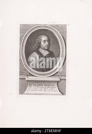 QV. D. Sornique Sculp. Mre. BLAISE PASCAL Born in Clermont in Auvergne on June 19, 1623. Died in Paris on August 19, 1662, aged 39 Stock Photo