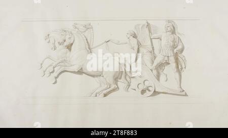 Alexander the Great in his Triumphal Chariot, Pietro Antonio Leone Bettelini, 1763-1829, 1812 - 1829, Graphic Art, Copper Engraving, Paper, Color, Printer's ink, Copper engraving, Printet, Height (plate size?) 235 mm, Width (plate size?) 469 mm, Graphic Design, European, Modernity (1800 - 1914 Stock Photo