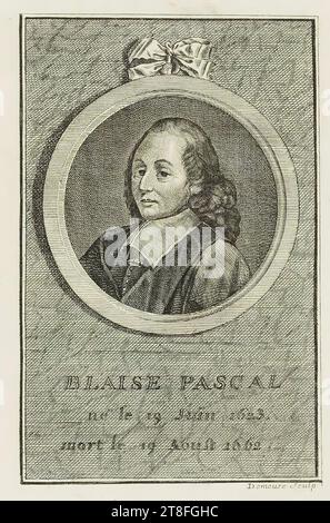 BLAISE PASCAL, born June 19, 1623., died August 19, 1662. Demeuse Sculp Stock Photo
