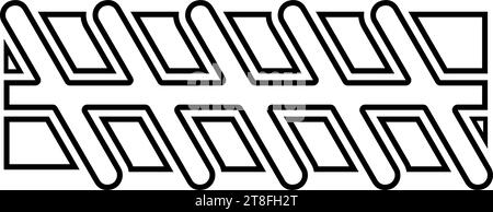 Reinforcement bar rebar ribbed metal rod contour outline line icon black color vector illustration image thin flat style simple Stock Vector