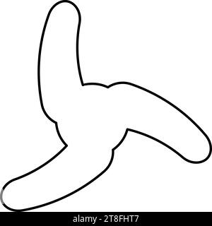 Screw of ship propeller fan turbine three-bladed contour outline line icon black color vector illustration image thin flat style simple Stock Vector