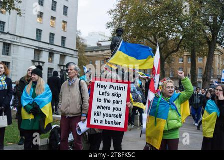 Pro-Ukrainian protest Support Ukraine / London Euromaidan on the Whitehall, London, England, UK Stock Photo