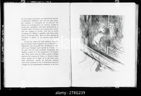 Georges Clemenceau (1841 - 1929), author Henri de Toulouse-Lautrec (1864 - 1901), design Chamerot et Renouard, Paris (1900 um), print Henri Floury (1900 um), editor, Au pied du Sinaï, publication: 1898, pictorial plates (full page): Lithograph (1 print each also bound in as a lithograph in color); book cover: color lithograph; vignettes: line etching; letterpress, book size: ca. 26.5 x 21.0 cm, Numbered (printed) 'N° 44' on the page before the title page Stock Photo
