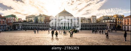 Naples, Italy, 3 november 2023 - Basilica Reale Pontificia San Francesco da Paola (Royal Pontifical Basilica of San Francesco) in the center of Naples Stock Photo