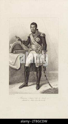 Massena (André) duc de Rivoli, marshal of France on May 19, 1804 + 1817, Engraver, Gros, Antoine, Author of the model, Print, Graphic arts, Print, Etching, Burin, Dimensions - Work: Height: 32.5 cm, Width: 23.1 cm, Dimensions - Mounting:, Height: 48.5 cm, Width: 32.5 cm Stock Photo