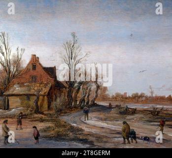 Esaias van de Velde Winter Landscape. Stock Photo