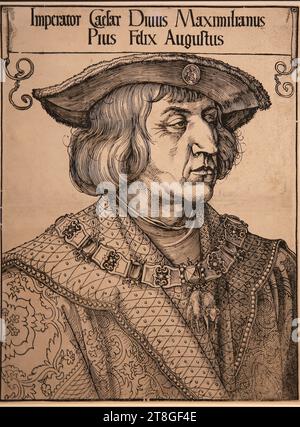 Maximilian I (1459-1419). Holy roman Emperor. Engraving by Albrecht Dürer, 1518. British Museum. London.GBR. Stock Photo