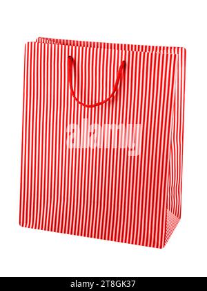 Red paper bag isolated on white  background Stock Photo