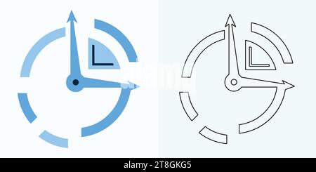 new style Analog clock flat vector icon. Symbol of time management, chronometer with hour, minute, and second arrow. Simple illustration isolated Stock Vector