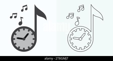 new style Analog clock flat vector icon. Symbol of time management, chronometer with hour, minute, and second arrow. Simple illustration isolated Stock Vector