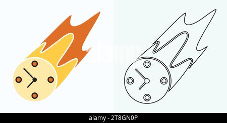 new style Analog clock flat vector icon. Symbol of time management, chronometer with hour, minute, and second arrow. Simple illustration isolated Stock Vector