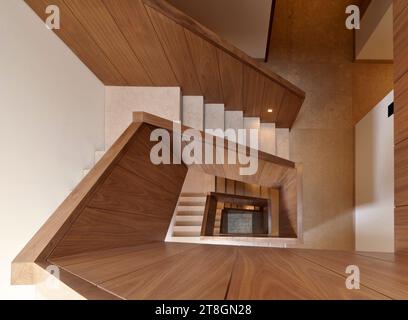 Stairwell from above. Hotel Casa Polanco, Mexico City, Mexico. Architect: Gantous Arquitectos, 2022. Stock Photo