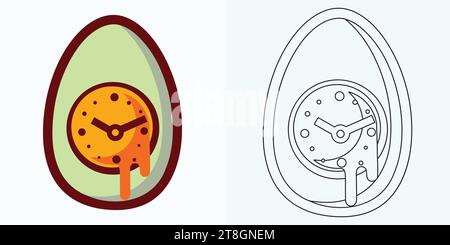 new style Analog clock flat vector icon. Symbol of time management, chronometer with hour, minute, and second arrow. Simple illustration isolated Stock Vector