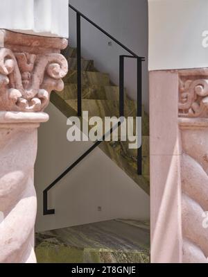 Stairway detail. Hotel Casa Polanco, Mexico City, Mexico. Architect: Gantous Arquitectos, 2022. Stock Photo