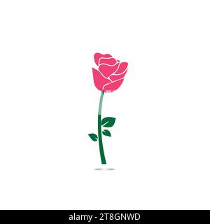 Red roses hand drawn, Black line rose flowers inflorescence silhouettes isolated on white background. Icon roses collection. Vector doodle Stock Vector