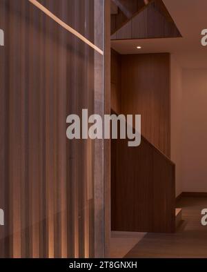 Staircase details. Hotel Casa Polanco, Mexico City, Mexico. Architect: Gantous Arquitectos, 2022. Stock Photo