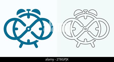 Time and Clock set of linear icons. Time management. Timer, Speed, Alarm, Restore, Time Management, Calendar and more. Collection of time, clock, Stock Vector