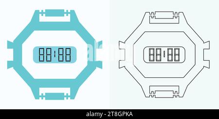 new style Analog clock flat vector icon. Symbol of time management, chronometer with hour, minute, and second arrow. Simple illustration isolated Stock Vector